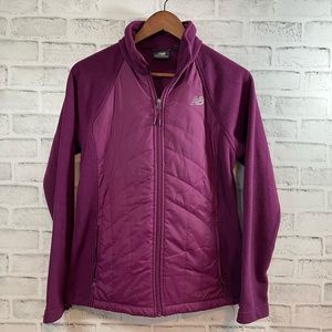 New Balance Purple Fleece Quilted Zip Up Jacket Size M  #C127